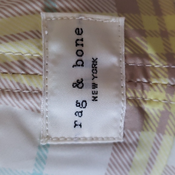 rag & bone | NWT Addison Sporty Yellow Cream Plaid Baseball Cap SZ OS - Picture 2 of 10